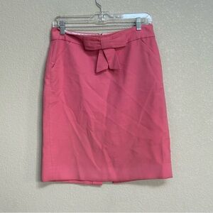 J.Crew Women’s Size 4 Pink Cotton Pencil Skirt with Bow Waist Career Work Office